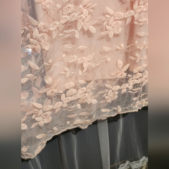 Long Blush Pink Laced Dress - Picture 3 of 3